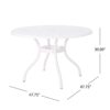 Tranquilius - Outdoor Round Dining Table With Lattice Tabletop, Umbrella Hole And Curved Legs - White - Image 3