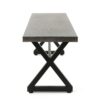 Modern Outdoor Aluminum Dining Bench With Steel Frame - Gray / Black - Image 7