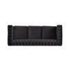 Chesterfield Style 3 Seater Sofa With Deep Button Tufting - Black - Image 6