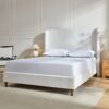 Harper - Queen Tall Headboard Upholstered Bed, High Headboard, Elegant Simplicity, No Box Spring Needed - Cream White - Image 13