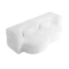 Modern Floor Sofa With 2 Pillows, Convertible Teddy Fabric Foam Filled Sleeper Sofa Bed, Full Size Folding Mattress For Living Room Guest Bed, Playroom, No Assembly Required - Beige - Image 15