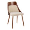 Anabelle - Mid-Century Modern Chair (Set of 2) - Cream / Walnut - Image 2