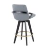 Cosmo - Contemporary Fixed Height Counter Stool With Swivel With Round Footrest (Set of 2) - Black / Gray - Image 4