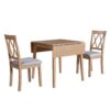 3 Piece Kitchen Dining Set With Drop Leaf Dining Table And 2 Dining Upholstered Chairs, Dining Room Set For Small Places - Natural - Image 13
