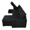 Convertible U Shaped Sectional Sofa With Storage Chaise Lounges And USB Ports - Black - Image 25