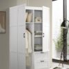 Aubree - Wardrobe Cabinet Armoire With 2 Drawers And Hanging Rod - White - Image 5