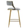 Counter Height Bar Stools, Corduroy Kitchen Island Counter Bar Stools With Back, Golden Chromed Base And Footrest (Set of 2) - Gray - Image 3
