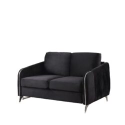 Hathaway - Velvet Modern Chic Loveseat Couch - Black