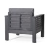 Acacia Wood Loveseat And Coffee Table Set With Cushions - Gray - Image 13