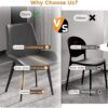 Modern Dining Chair Living Room Metal Leg Dining Chair (Set of 2) - Black / Gray - Image 7