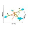 Xss004 Outdoor Playground Four Seats Seesaw For Kids 360 Degree Rotating Sturdy Plastic Seat Seesaw For Kids Seesaw For Kids Age 3+ - Green / Blue - Image 2