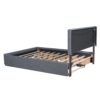 Queen Size Upholstered Platform Bed With Trundle And Drawers - Gray - Image 11