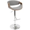 Curvo - Mid-Century Modern Adjustable Barstool With Swivel (Set of 2) - Gray - Image 3