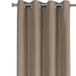2 Pieces Set, Curtain Panel, 100% Blackout, Grommet, Thermal Insulation Polyester, Contemporary & Modern - Brown