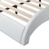Queen Size Upholstered Platform Bed Frame With LED Lighting, Bluetooth Connection To Play Music Control, Backrest Vibration Massage, Curve Design, Wood Slat Support, No Box Spring Needed - White - Image 21
