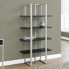 Bookshelf, Bookcase, Etagere, 4 Tier For Office, Contemporary & Modern - Espresso - Image 4