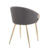 Claire - Contemporary / Glam Chair (Set of 2) - Gold / Gray - Image 4