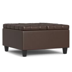 Harrison - Small Square Coffee Table Storage Ottoman - Brown