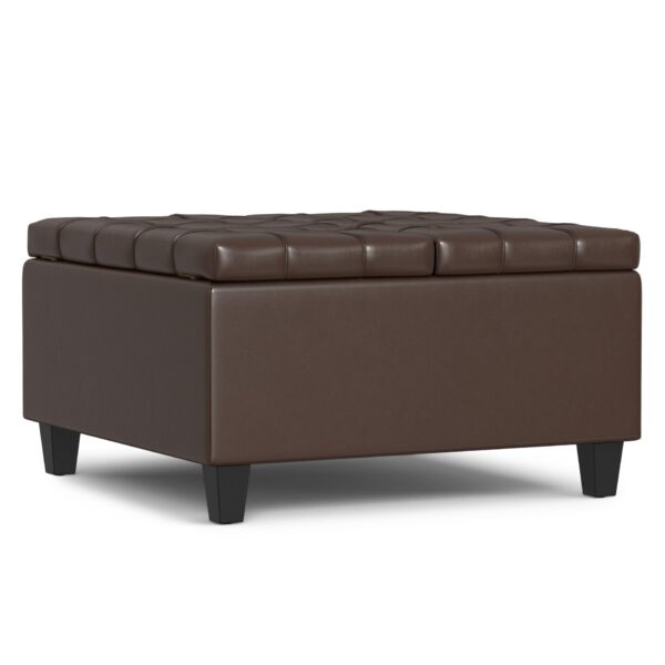 Harrison - Small Square Coffee Table Storage Ottoman - Brown