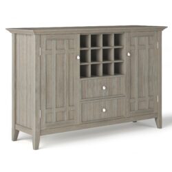 Bedford - Sideboard Buffet And Wine Rack - Distressed Gray