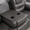 3 Seater Home Theater Recliner Manual Recliner Chair With Two Built-In Cup Holders For Living Room - Gray - Image 27
