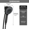 High Pressure Shower Heads 6 Spray Mode Handheld Shower With 60" Stainless Steel Hose - Matte Black - Image 3