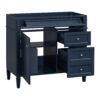 Bathroom Vanity Without Top Sink, Modern Bathroom Storage Cabinet With 2 Drawers And A Tip-Out Drawer, Frame (Not Include Basin Sink) - Blue - Image 4