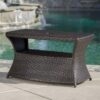 Berkeley - Chaise Lounge Side Table Outdoor Polyethylene Wicker - Brown Multi - Image 4
