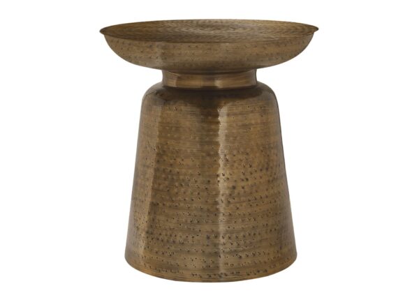 Drum Accent Side Table, Durable Construction - Copper