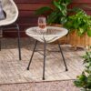 Nusa - Side Table With Tempered Glass Top And Polyethylene Rattan Base - White - Image 5