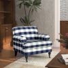 Alana Lawson - Accent Arm Chair Casters - Blue Lattice - Image 7