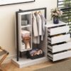Wardrobe With 4 Drawers And 3 Shelves - White - Image 12