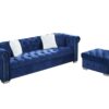 Reversible Sectional Sofa 4 Seater Oversized Convertible L Shaped Couch Velvet Sofa Couch - Navy Blue - Image 2