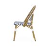 Elegant French Bistro Chair Set With Durable Aluminum Frame And Polyethylene Rattan - White / Navy - Image 8
