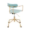 Demi - Contemporary Office Chair - Gold / Light Blue - Image 3