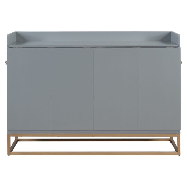 Queen Size Murphy Bed With Iron Legs, Modern Design - Gray