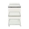 Elegant Acrylic Bar Cart With Tempered Glass Shelves And Rattan Metal Frame - Clear - Image 8