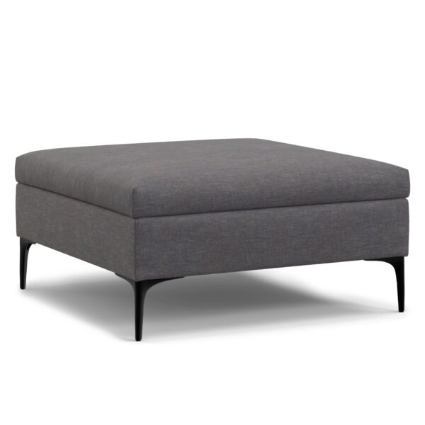 Rebecca - Multifunctional Coffee Table Storage Ottoman With Lift Up Lid - Gray