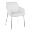 Daniella - Contemporary Dining Chair (Set of 2) - Chrome / White - Image 2