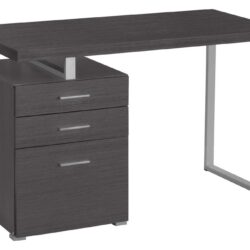 Computer Desk For Home Office, Laptop, Left, Right Set - Up, Storage Drawers, Contemporary & Modern - Gray