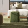 Clyde - Tapered Square Upholstered Ottoman - Moss Green - Image 7