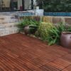 30 Piece Interlocking Deck Tiles Striped Pattern, Square Acacia Hardwood Outdoor Flooring For Patio, Bancony, Pool Side - Brown - Image 37