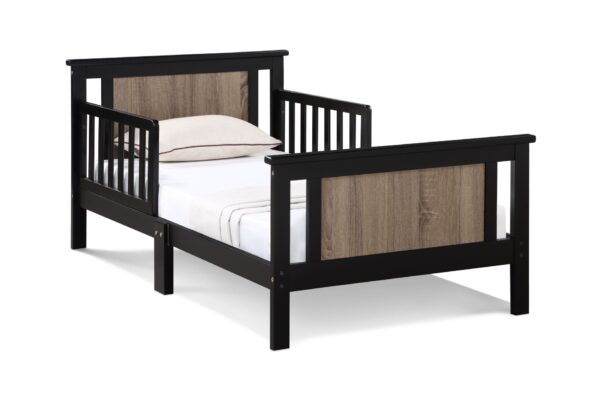 Connelly - Reversible Panel Toddler Bed - Black / Vintage Walnut