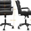 Office Chair Mid Back Desk Chair Modern Excutive Office Chair With Arms And Wheels For Home Office - Black - Image 11