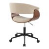 Vintage Mod - Mid-Century Modern Office Chair - Black / Walnut / Cream - Image 3