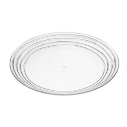 Designer Swirl Plastic Dessert Plates (Set of 4) Crystal Clear Bpa Free Dishwasher Safe 9" - Clear