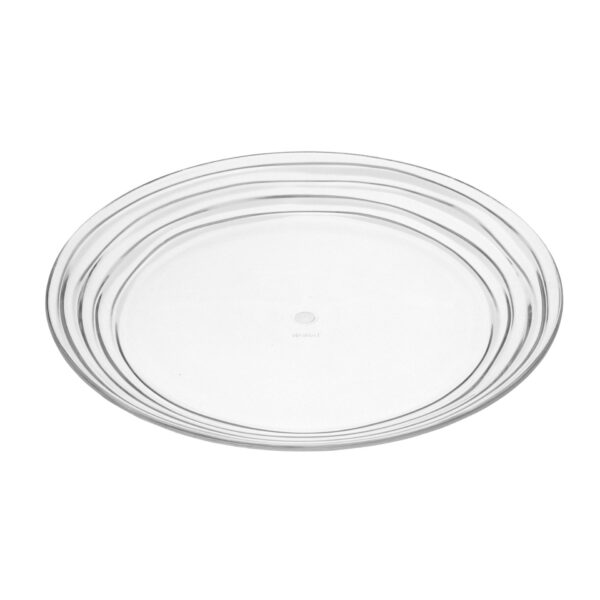 Designer Swirl Plastic Dessert Plates (Set of 4) Crystal Clear Bpa Free Dishwasher Safe 9" - Clear
