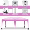 10'X20' Ez Pop Up Canopy Outdoor Portable Party Folding Tent With 6 Removable Sidewalls + Carry Bag + 4 Pieces Weight Bag - Pink - Image 5