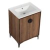 Modern 24'' Bathroom Vanity With Top Sink Storage Cabinet - Brown - Image 9