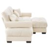 Modern Oversized 2 Seater Sofa With Ottoman And Bolster Armrests - Cream - Image 9